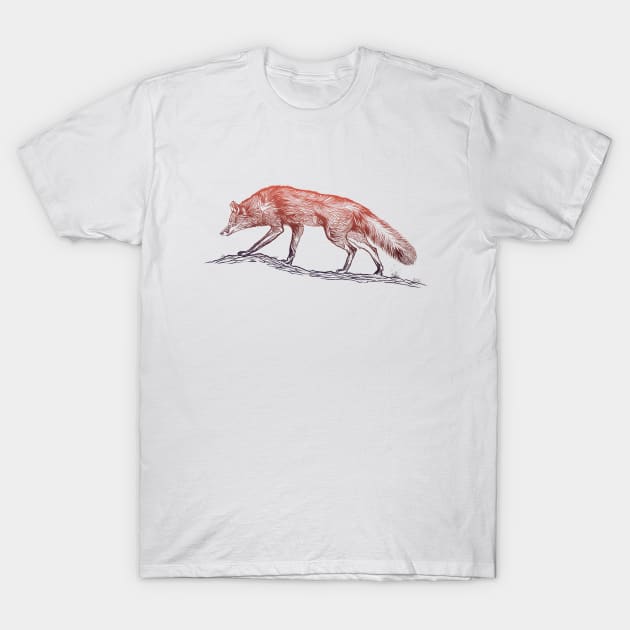 Hunting Fox T-Shirt by VictoriaSochivko